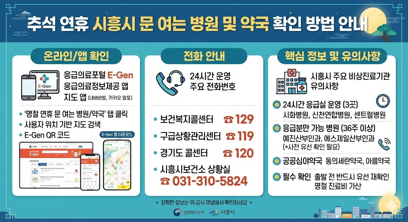 시흥 추석 연휴 병원 어디서 확인?